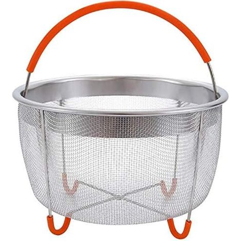 6L Panier à Vapeur en INOX Accessoires pour la Cuisson des Légumes et des Aliments(Orange)