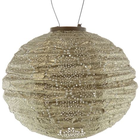 LUMIZ Lampion Solarlampe Round 30 Bazaar Gold goldfarben Ø 30 cm - Tyvek® (1/5)