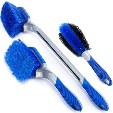 Paquet de 3 brosses de nettoyage pour camping-car, moto, brosse de nettoyage, épurateur de jante, brosse de roue de voiture, Kit de gadgets de nettoyage, ensemble de voiture (1/5)