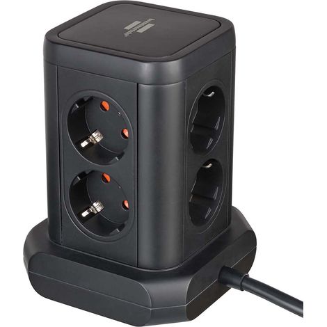 Regleta Brennenstuhl negra 8 enchufes USB-C y USB-A (1/4)