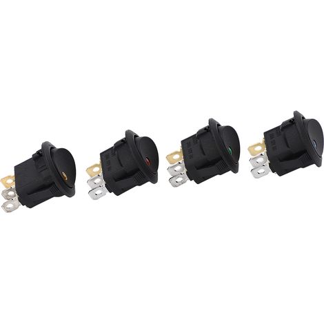 20 Interrupteurs à bascule 3 broches 2 positions 12V avec voyant LED ronds en ABS pour applications industrielles (1/5)