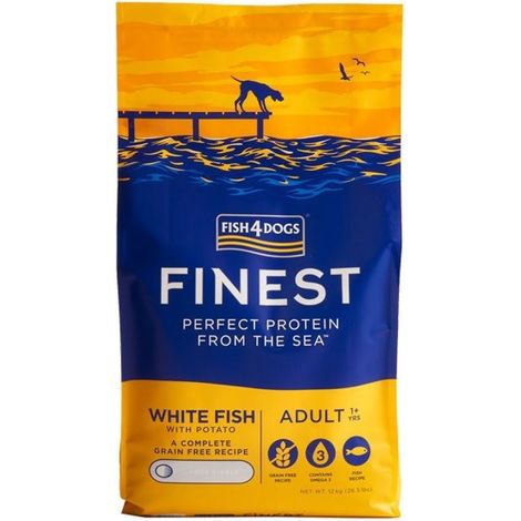 Fish4Dogs Finest Ocean con pescado blanco para adultos de 12 kg