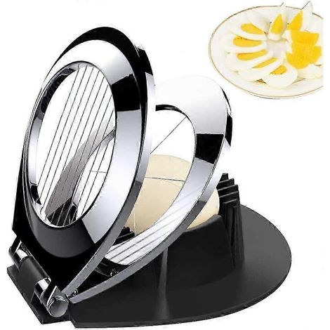Coupe-œufs : Fil d'acier inoxydable robuste, 3 styles de découpe, compatible lave-vaisselle (1/5)