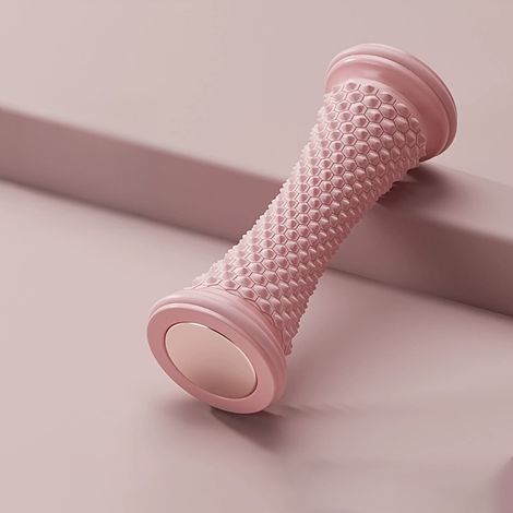 (Rose) Masseur de pieds avec rouleaux de massage, balle de massage de yoga, en plastique. (1/5)