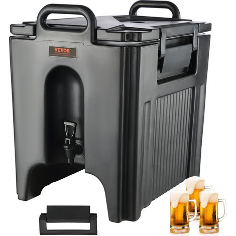 Distributeur de Boissons Isotherme 37,6 L Distributeur d’Eau Chaude et Froide Non Électrique Conservation 10 Heures Conteneur Isotherme avec Robinet Portable LL9450UP pour Camping Restauration (1/5)
