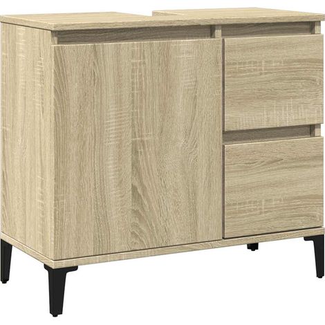 Armario de baño madera contrachapada roble Sonoma 65x33x60 cm vidaXL