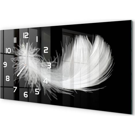 Horloge Murale Cuisine Moderne 60x30 cm Verre Silencieux Décoration Murale Stylo (1/5)