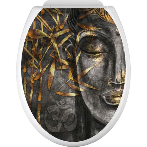 Stickers Abattant WC - Bouddha - 35x43 cm - Adhésif BRILLANT (1/2)