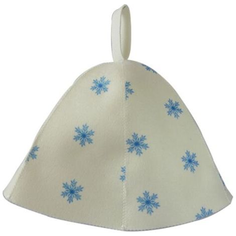 BUNTHAUS Woll-Saunahut für Vaporarium, russische Mütze für Damen und Herren, Bade- und Dampfbad-Zubehör (Schneeflocken) (1/5)