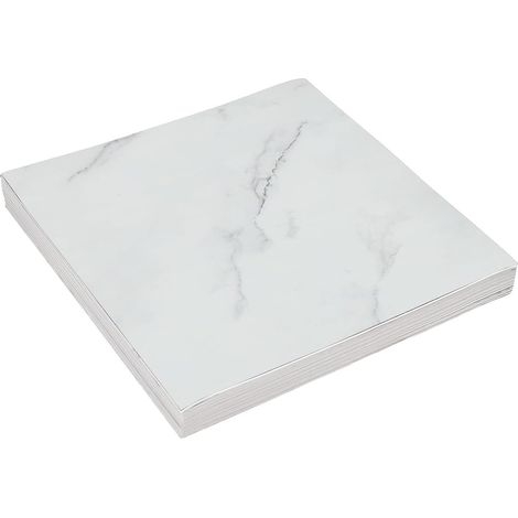 HAUTOUR Dalles de Sol Adhésives en PVC Carrées Blanches 30×30 cm, Lot de 32 Pièces, Épaisseur 1,2 mm, Résistantes aux UV et Ignifugées, pour Salon Chambre Salle de Bain Cuisine Couloir Garage Hall (1/5)