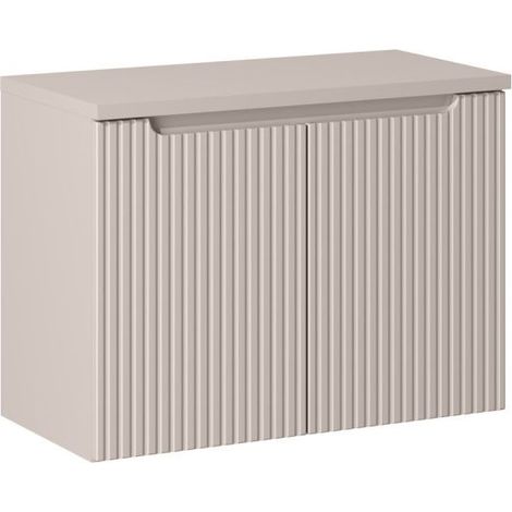 Ensemble Meuble Vasque 2 portes et Plateau L 80 x P 40 x H 59,5 cm - Astral - Beige crème - Livraison gratuite (1/5)