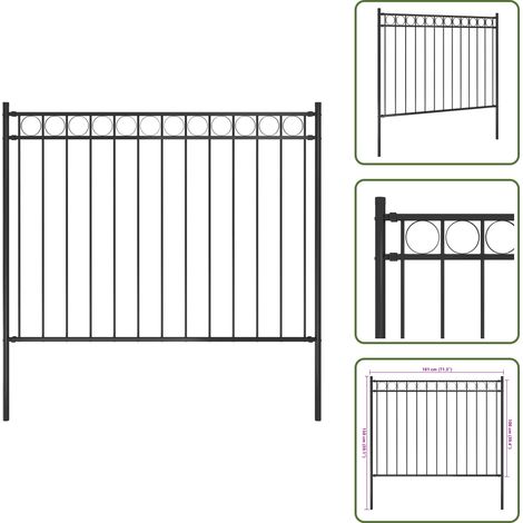 Clôture de jardin Acier 1,7x1 m Noir - Clôture Jardin - Clôture Acier - Clôture Decorative - Barriere Jardin - Intimité Jardin (1/5)