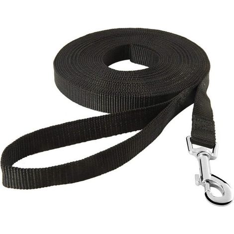 Laisse De Dressage Noir 10M Pour Chien Chat Sangle Nylon Promenade (1/3)