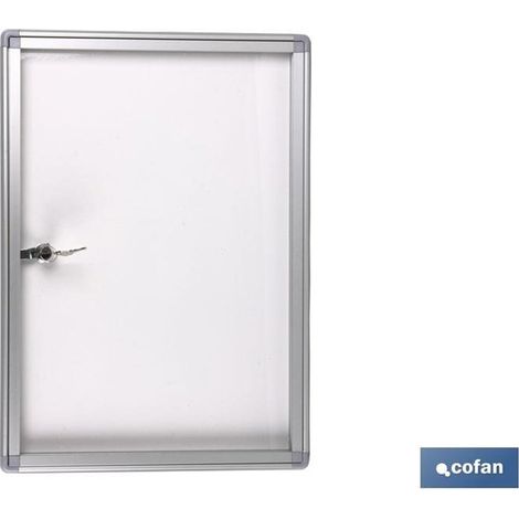 Vitrine magnétique avec serrure à clé 500 x 700 mm, idéale pour une présentation sécurisée. (1/2)