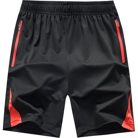 Short de sport homme avec poche zippée, coupe courte, séchage rapide, léger, idéal pour course, fitness, natation, jogging et entraînement, pantalon homme polyvalent. (1/5)