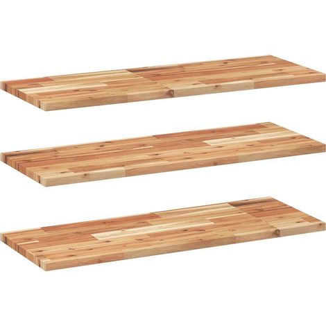 Maison Exclusive - Schweberegale 3 Stk. 80x30x2 cm Massivholz Aka (1/5)