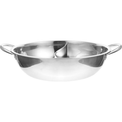 Casserole en Acier Inoxydable 304 Double Compartiment pour Cuisson Séparée, Poignée Solide et Résistante, Compatible Induction pour Repas en Famille (1/5)