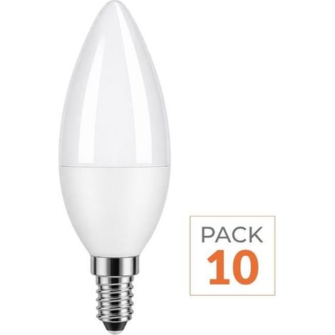 Ampoule LED E14 6W 220V C37 180° Dimmable (Pack de 10) - Blanc Froid 6000K - 8000K - SILAMP