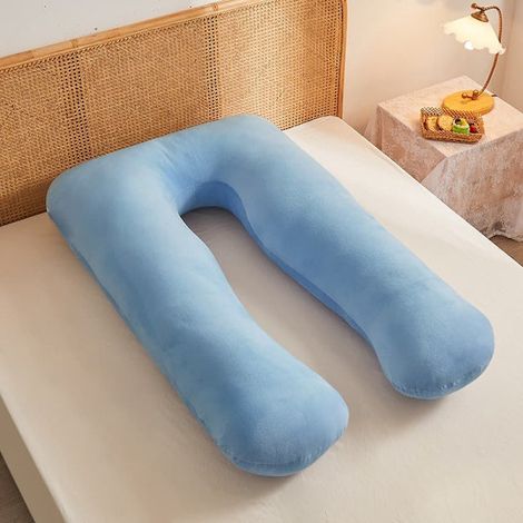 Coussin de grossesse offrant un soutien complet du corps (130 x 70 cm), idéal pour les femmes enceintes. Coussin confortable pour dormir sur le côté, avec soutien du dos et du ventre.-AquaForge