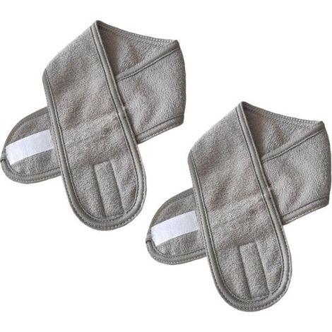 2-teiliges Sport-Stirnband, weiches, hautfreundliches Stirnband zur Gesichtsreinigung, für Yoga, zum Waschen, Maskentragen und Lesen – grau (1/5)