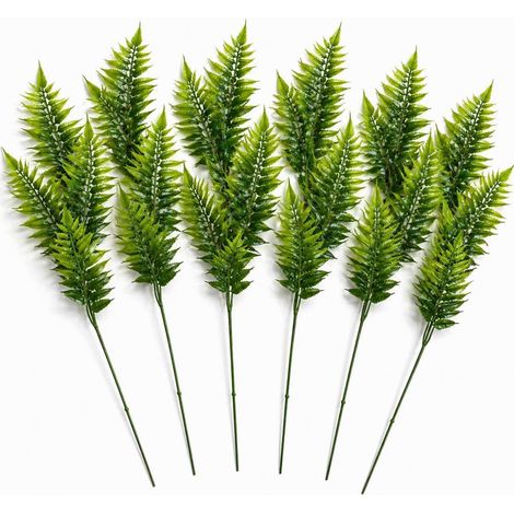 Pack of 6 x 50cm Artificial Fern Spray Stem - Spring Green (1/5)