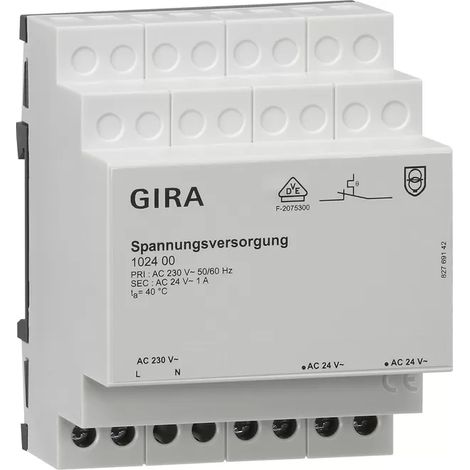 Gira 102400 Transformator grau 24V 1A für Automatisierung (1/2)