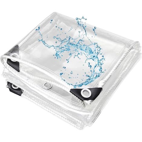 Wasserdichte Schutzhülle aus transparentem PVC für Gartenmöbel, 3 x 2 m, beständig gegen Kälte, Regen und Frost.