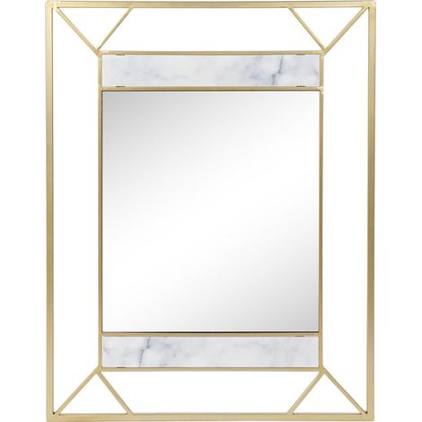 Miroir élégance dorée et finition marbrée chic - Doré avec effet marbre (1/3)