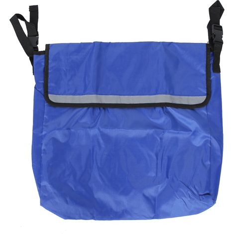 Sac de rangement dossier fauteuil roulant, accessoire bleu pour trottinette électrique et aide à la mobilité, poche suspendue (1/5)