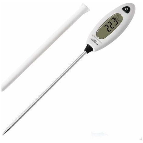 Thermomètre de cuisson numérique à sonde longue, lecture instantanée, 5 secondes, grand écran LCD, pour viande, barbecue, pâtisserie et bain. (1/5)