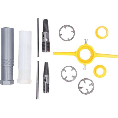 Enfileur de tuyaux, outil de plomberie, fabricant de filetage en ABS et acier allié PVC avec matrices NPT 1/2 pouces 3/4 pouces 1 pouce (1/5)