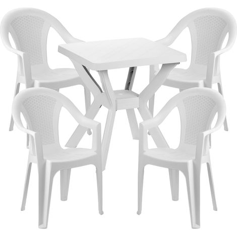Bistrogarnitur 5-teilig Weiß-MREN023BI+4xMISC128BI (1/3)