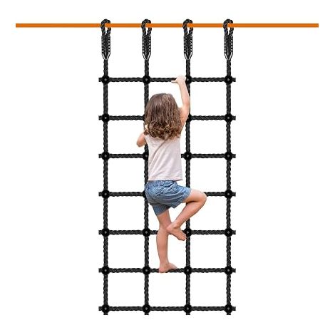 Filet d'escalade pour enfants 196 x 76 cm Aire de jeu extérieure Noir (1/5)
