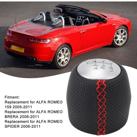Aguja de cambio ergonómica de 6 velocidades con ABS, pieza original OEM 55344557 para Alfa Romeo 159 Brera Spider. (1/5)