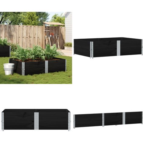 Jardinière noir 150x100 cm bois massif de pin - Jardinier Noire - Jardinière Bois - Pot Plante Extérieur - Bac Plantation - Décoration Jardin - Home & Living (1/5)
