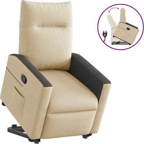 Fauteuil inclinable en tissu beige (1/5)