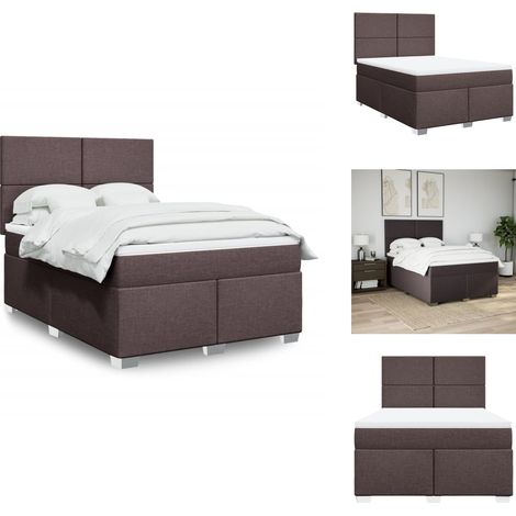 Sommier à lattes de lit avec matelas Marron foncé 160x200 cm - Sommier À Lattes De Lit - Sommiers À Lattes De Lit - Lit - Meuble De Chambre À Coucher (1/5)