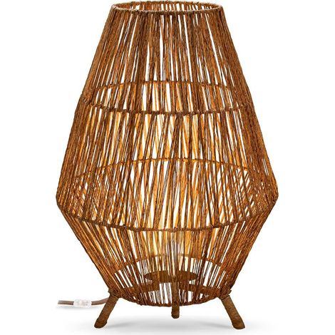 SISINE Lámpara Decorativa 70 cm Cable Yute. Luz Fría y Cálida (1/4)
