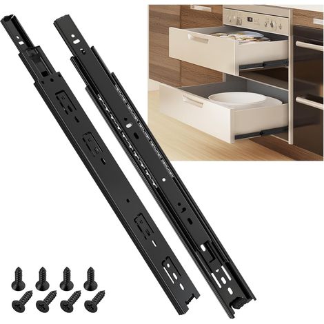 LaBlanc - Schubladenführung, 350 mm, Vollauszug, belastbar, Kugellager, Schubladenschiene, Tragkraft bis zu 45 kg, Küchenschubladenführungen, seitliche Montage, 1 Paar (1/5)