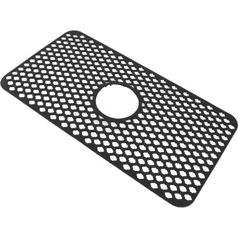 Tapis de protection pour évier de cuisine, isolant, antidérapant, multifonctionnel, grand format, en silicone, noir (1/5)