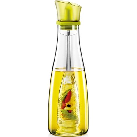 TrAdE Shop Traesio - Oliera Con Infusore In Vetro Verde Capacità Da 250 Ml Per Condire Alimenti Cucina - (1/5)