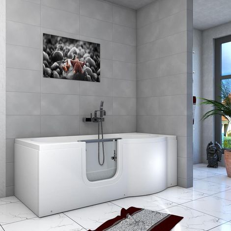 Seniorenwanne mit Tür S12-L Badewanne 170x85cm ohne Armatur