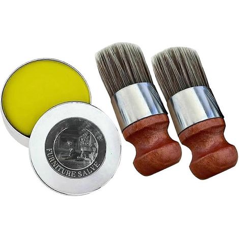 Wise Owl Möbelpflegecreme, Lederpflegecreme mit 2 Borstenbürsten