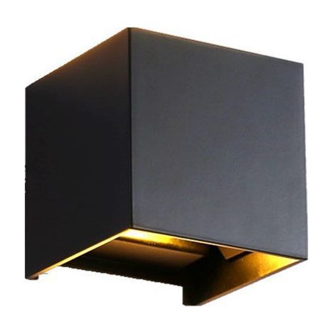 12-W-LED-Außenwandleuchte, Innen-/Außenwandleuchte, 3000 K warmweiß, Design-Stil, IP65 wasserdicht – Schwarz (1/5)