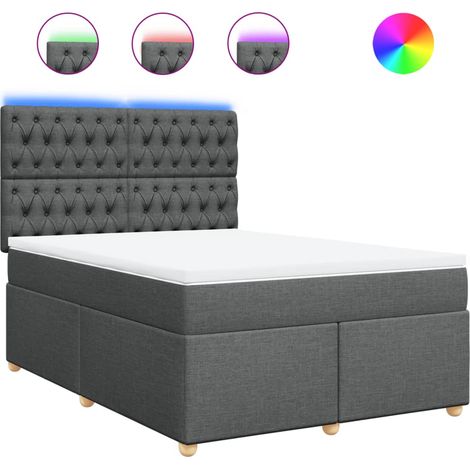 Maison Exclusive - Boxspringbett mit Matratze Dunkelgrau 140x190