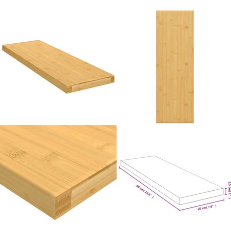 Wandregal 60x20x2,5 cm Bambus - Bambus Regal - Wandregal - Dekoration - Wohnraum - Badezimmer - Home & Living (1/4)