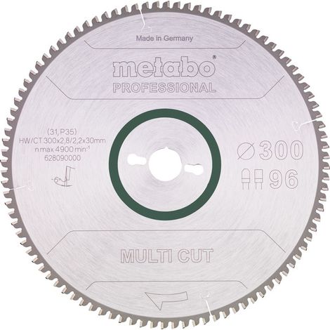 Metabo Sägeblatt "multi cut - professional", 300x2,8/2,2x30, Z96 FZ/TZ, 6°neg.