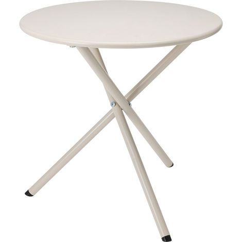 Mesa de acero plegable, beige, ø48 x 48 cm