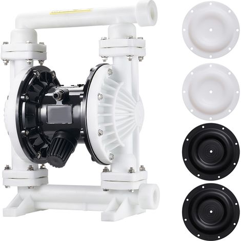 Mophorn Druckluft-Doppelmembranpumpe, 95 L/min, 25,4 mm Einlass und Auslass, pneumatische Pumpe für Altöltransfer, max. 100 PSI, Gehäuse aus Polypropylen, geeignet für Diesel, Kerosin, Benzin und Öl