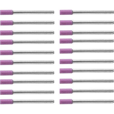 50 pièces meules sur tige abrasives pour outils rotatifs, tête en pierre de 4mm (1/5)